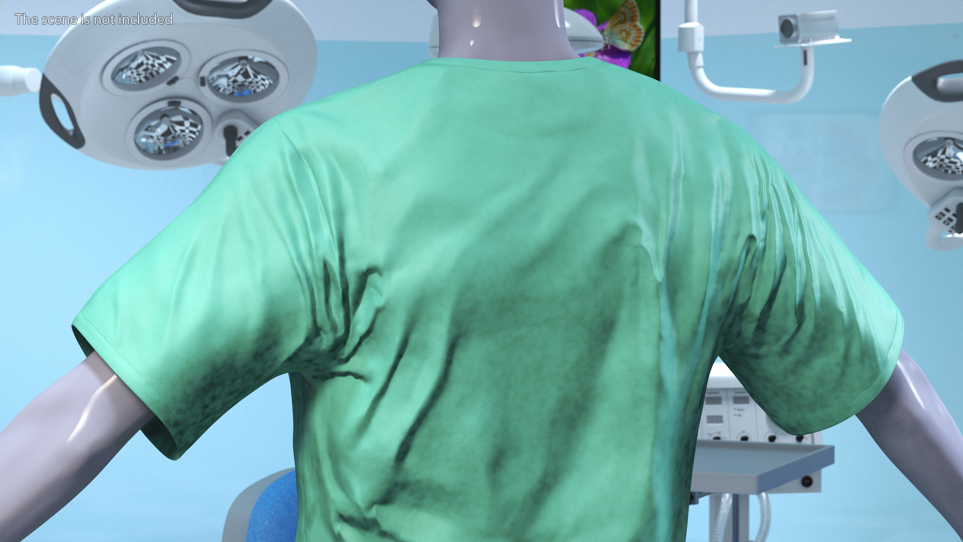 Surgeon Dress Pants and Shirt Scrub Blood Stained 3D model