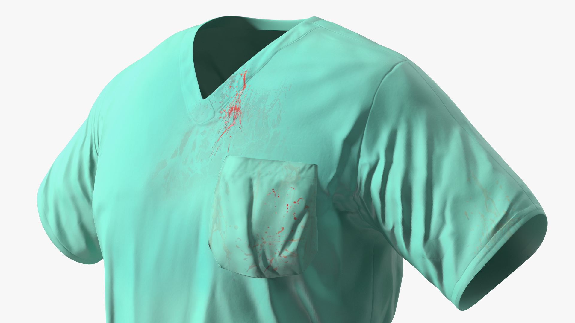 Surgeon Dress Pants and Shirt Scrub Blood Stained 3D model