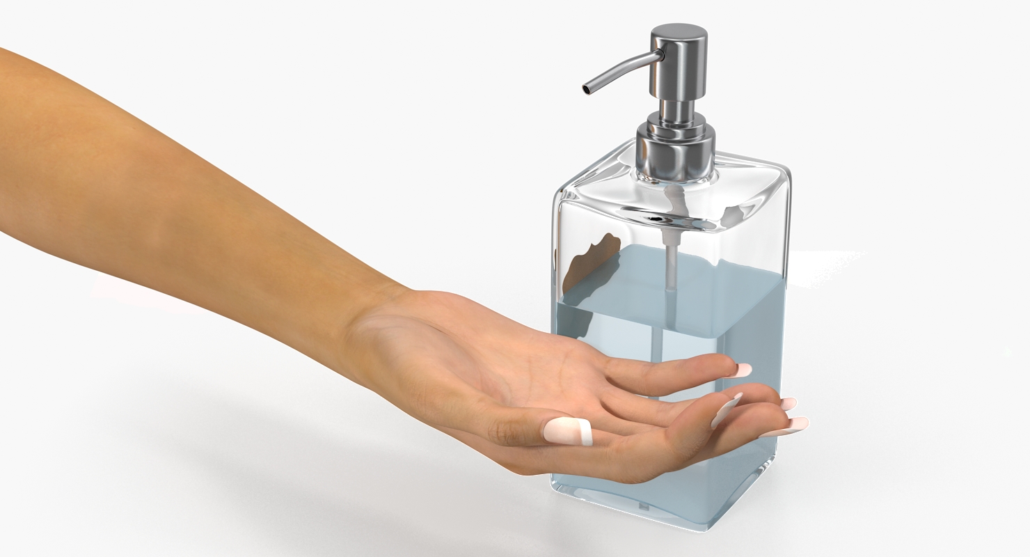 3D Lotion Dispenser with Female Hand model