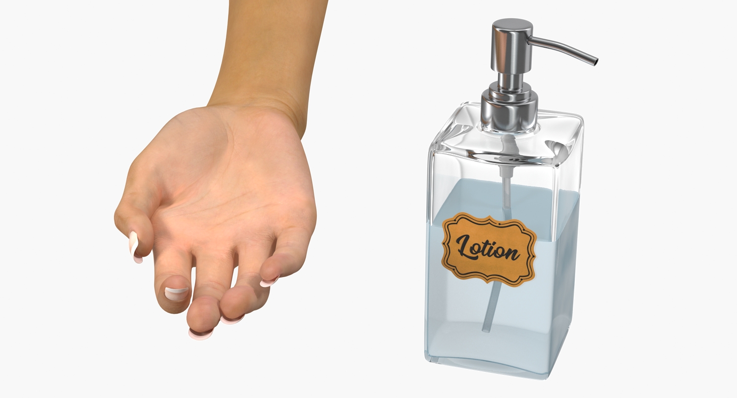 3D Lotion Dispenser with Female Hand model