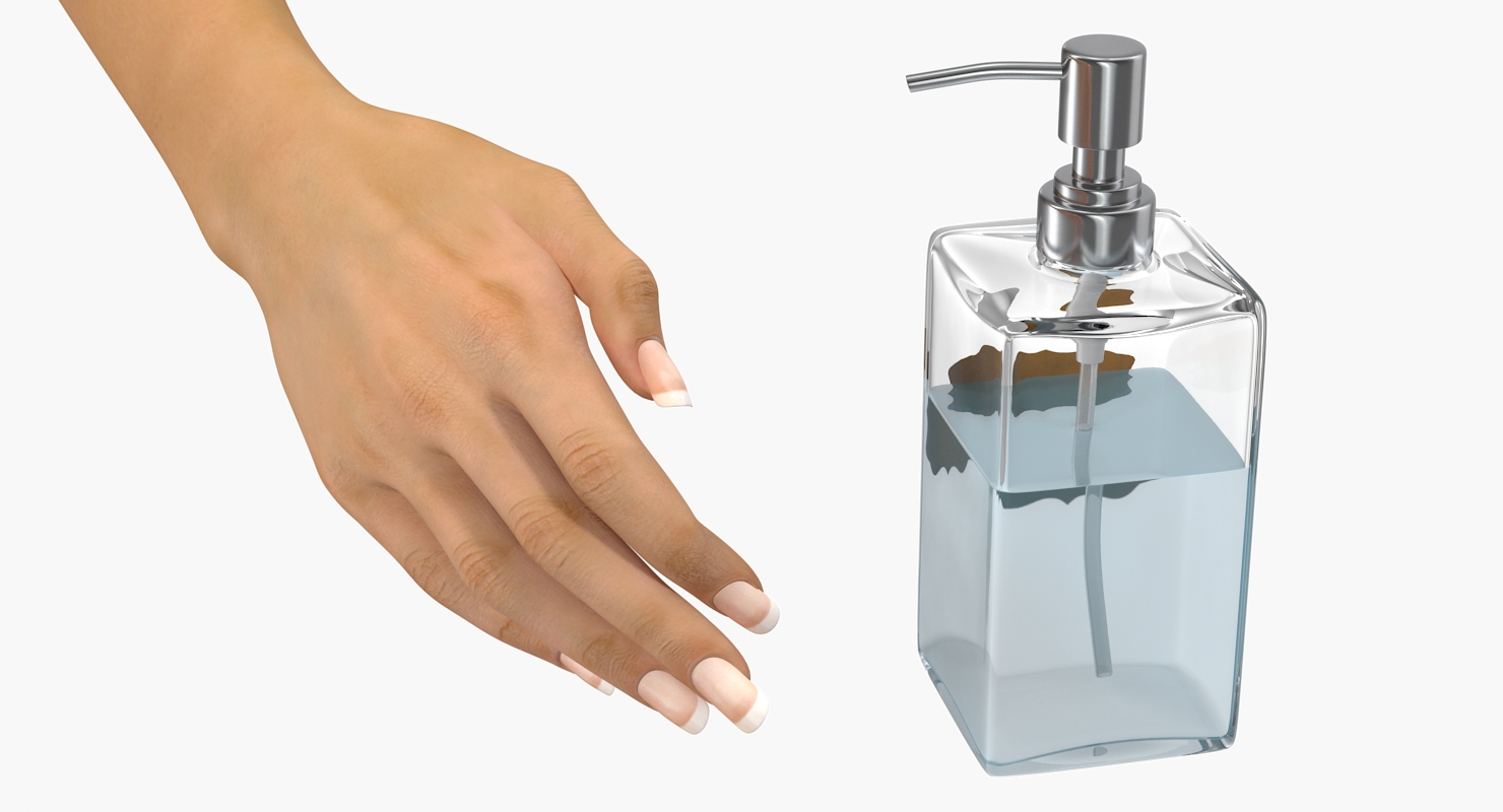 3D Lotion Dispenser with Female Hand model