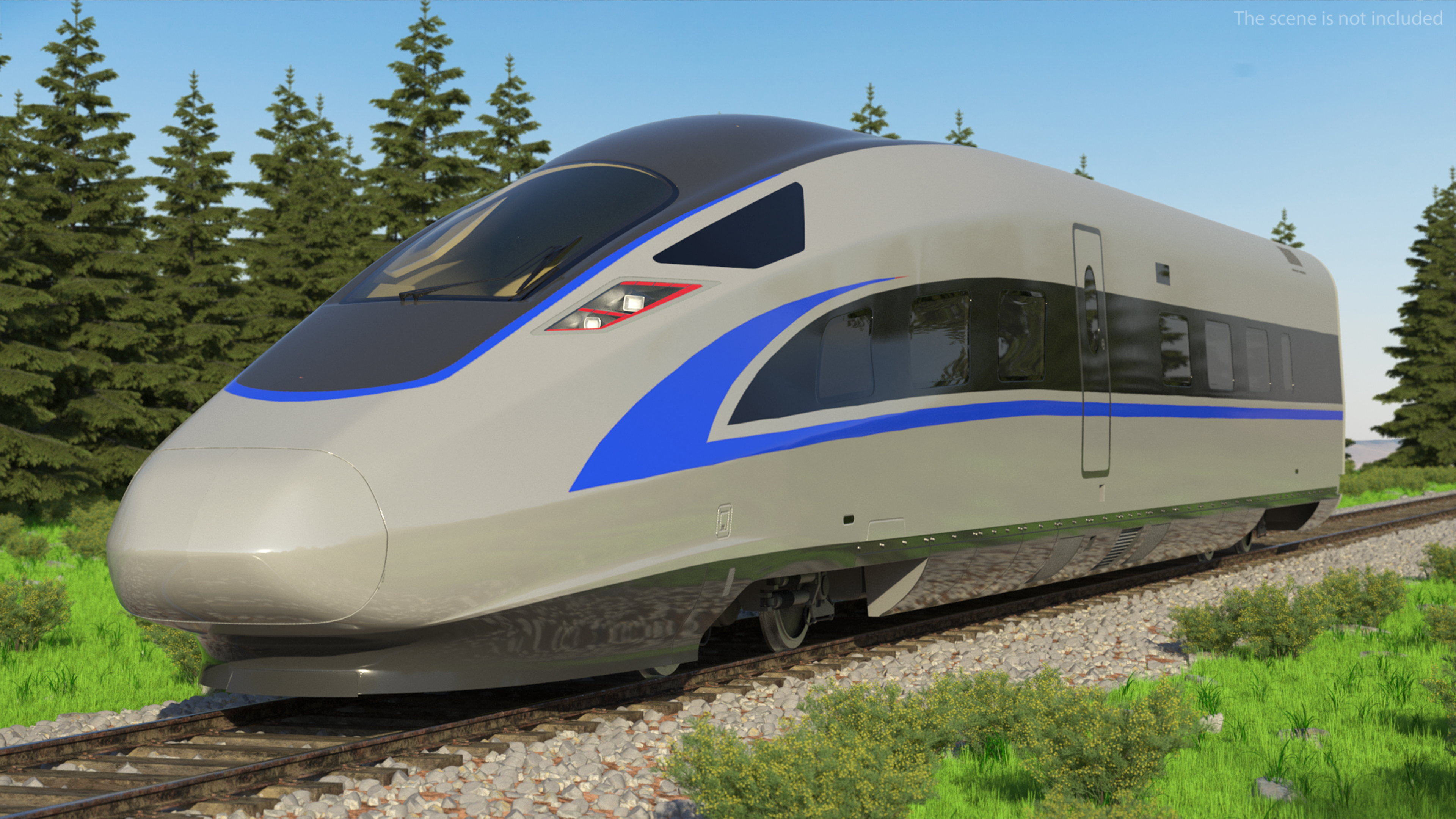 High Speed Bullet Train Locomotive Tail 3D model