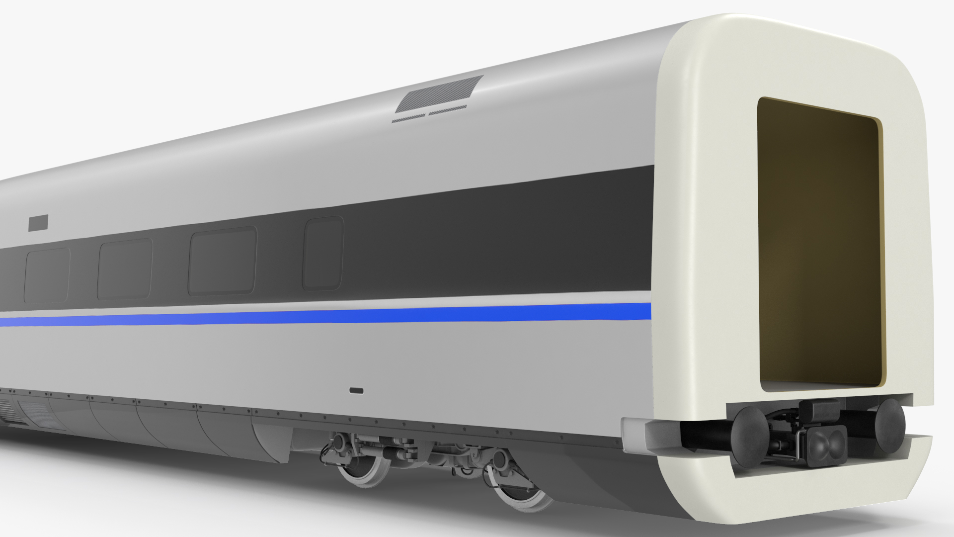 High Speed Bullet Train Locomotive Tail 3D model