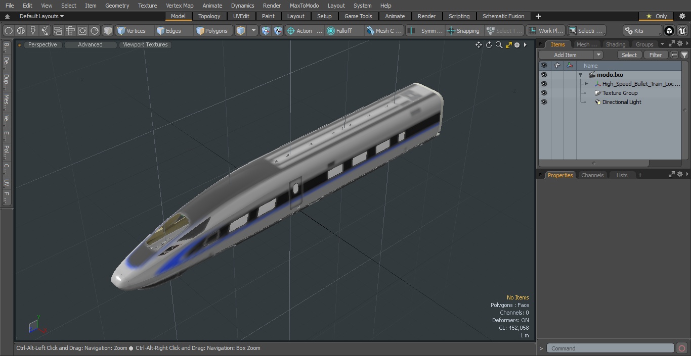 High Speed Bullet Train Locomotive Tail 3D model