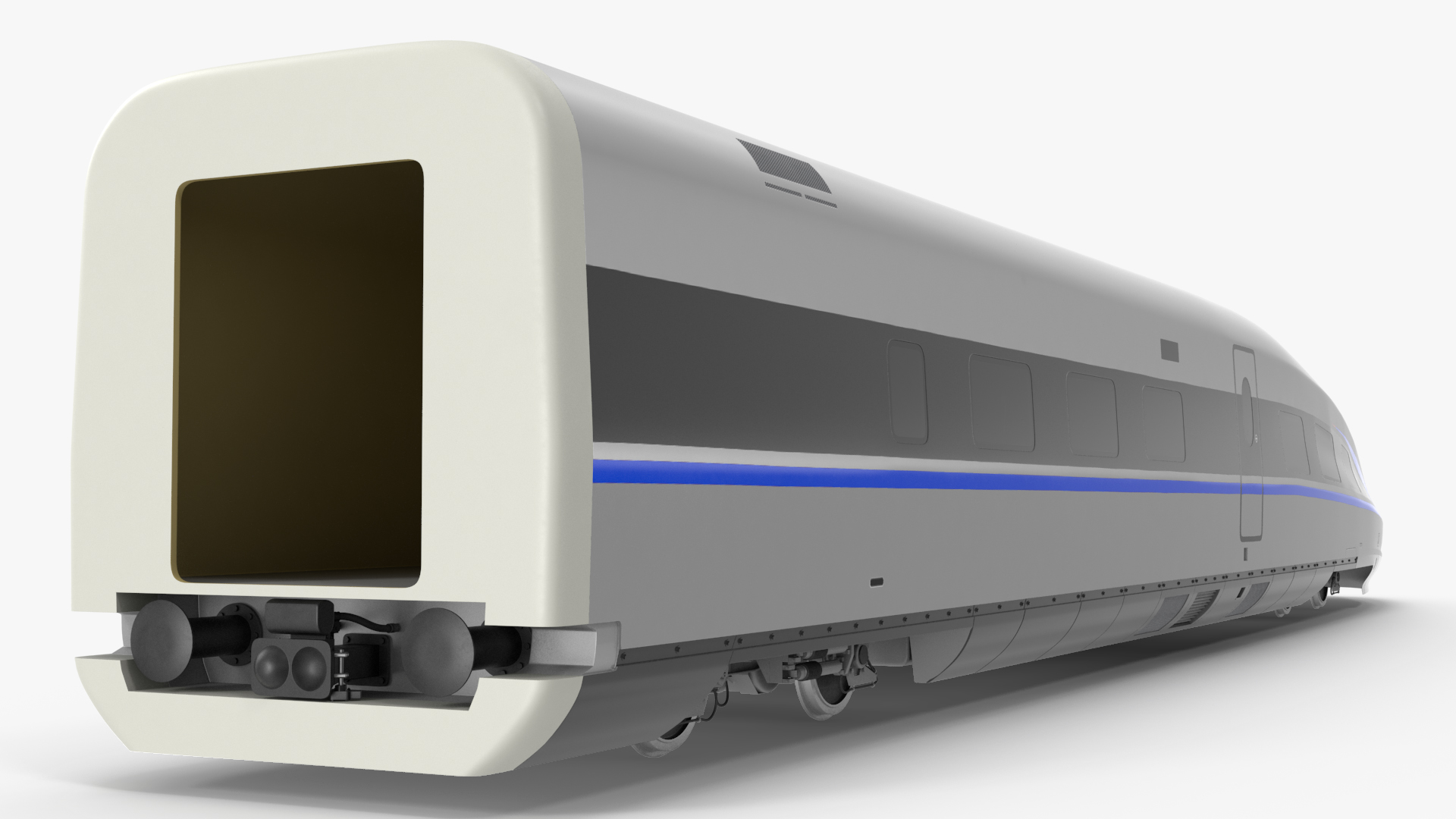 High Speed Bullet Train Locomotive Tail 3D model