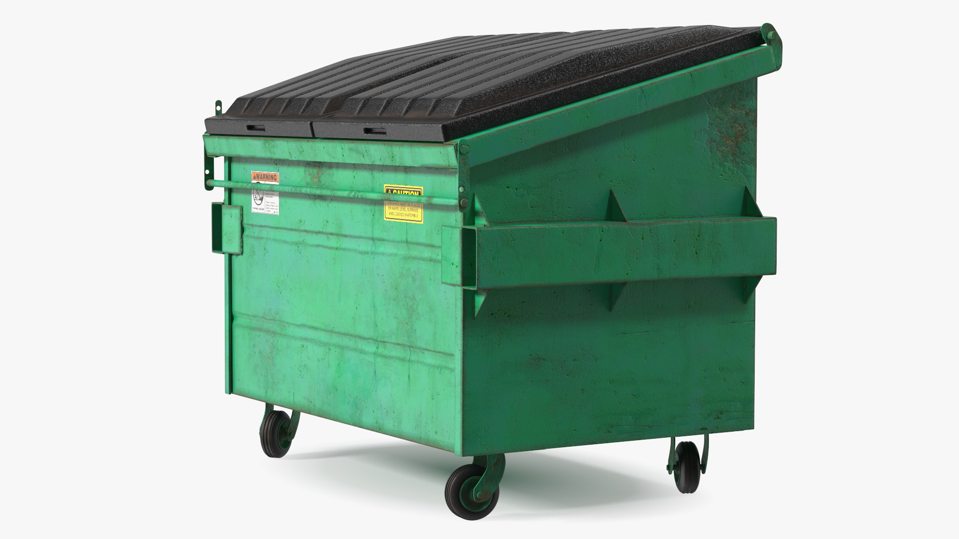 3D Industrial Dumpster with Open Lid model