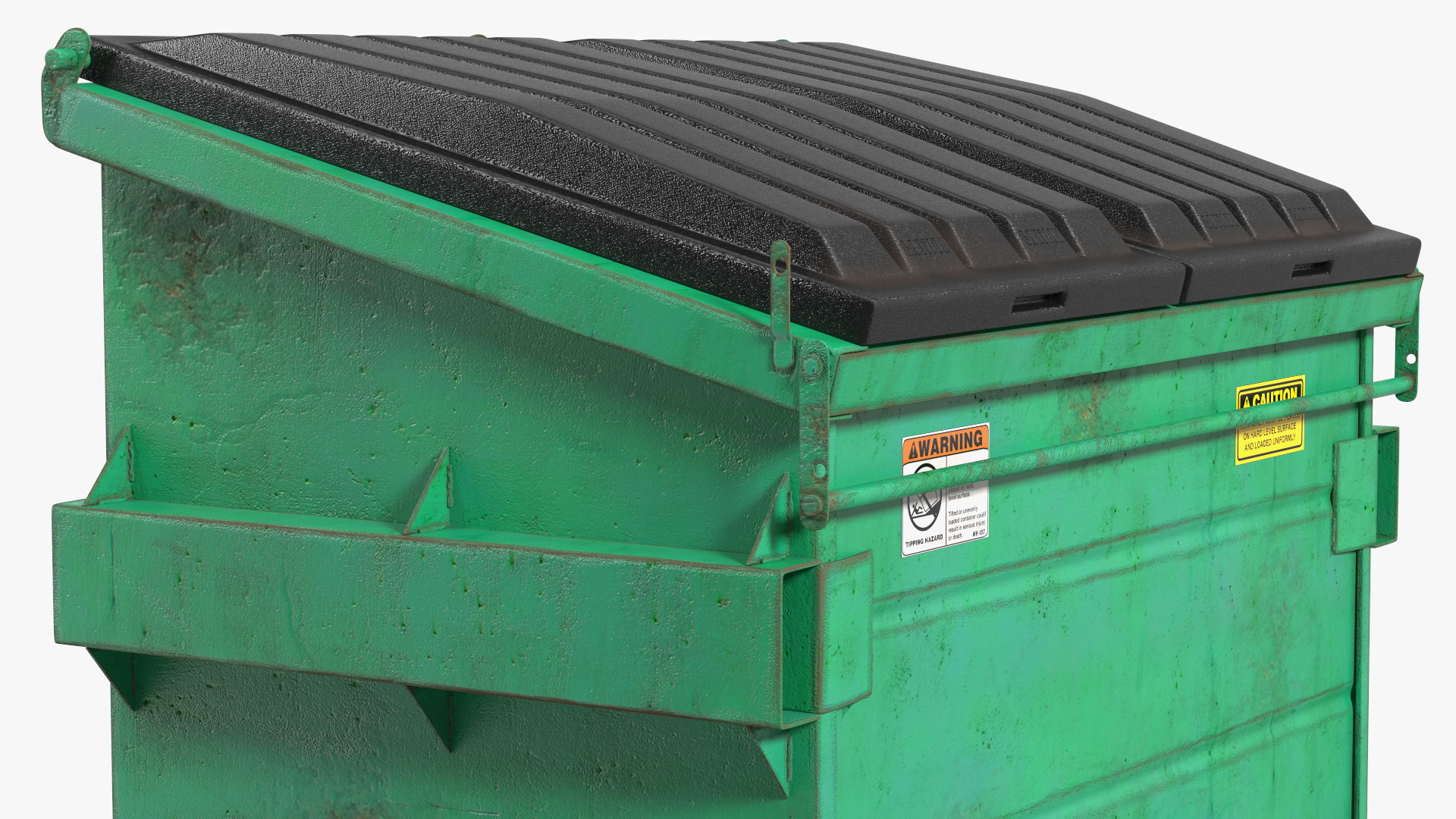 3D Industrial Dumpster with Open Lid model