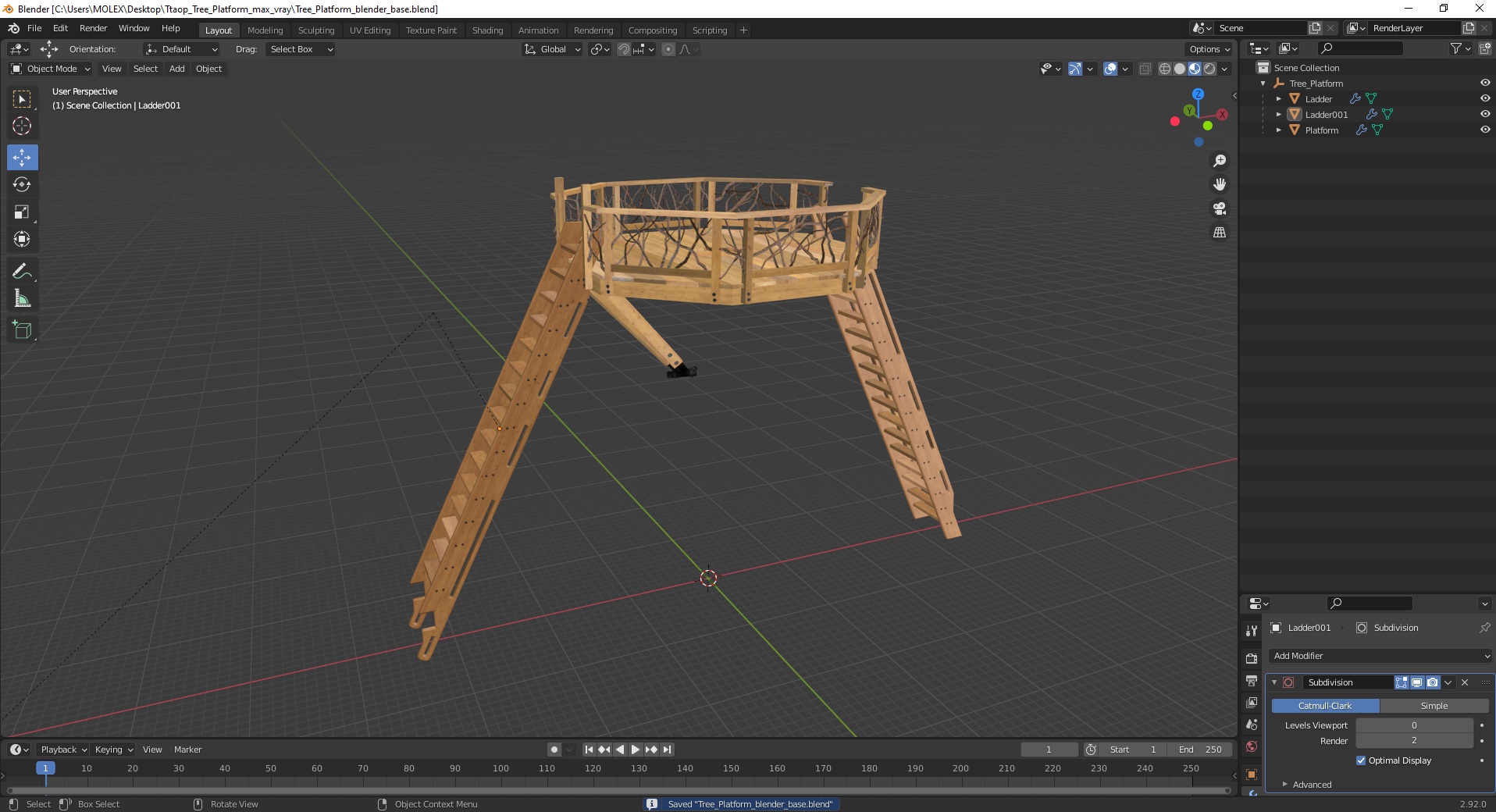 3D Tree Platform model