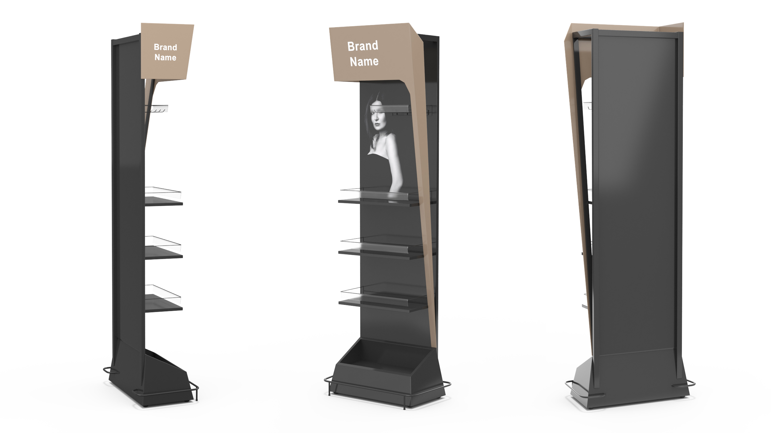 3D Black Stackable Display Stand Mockup