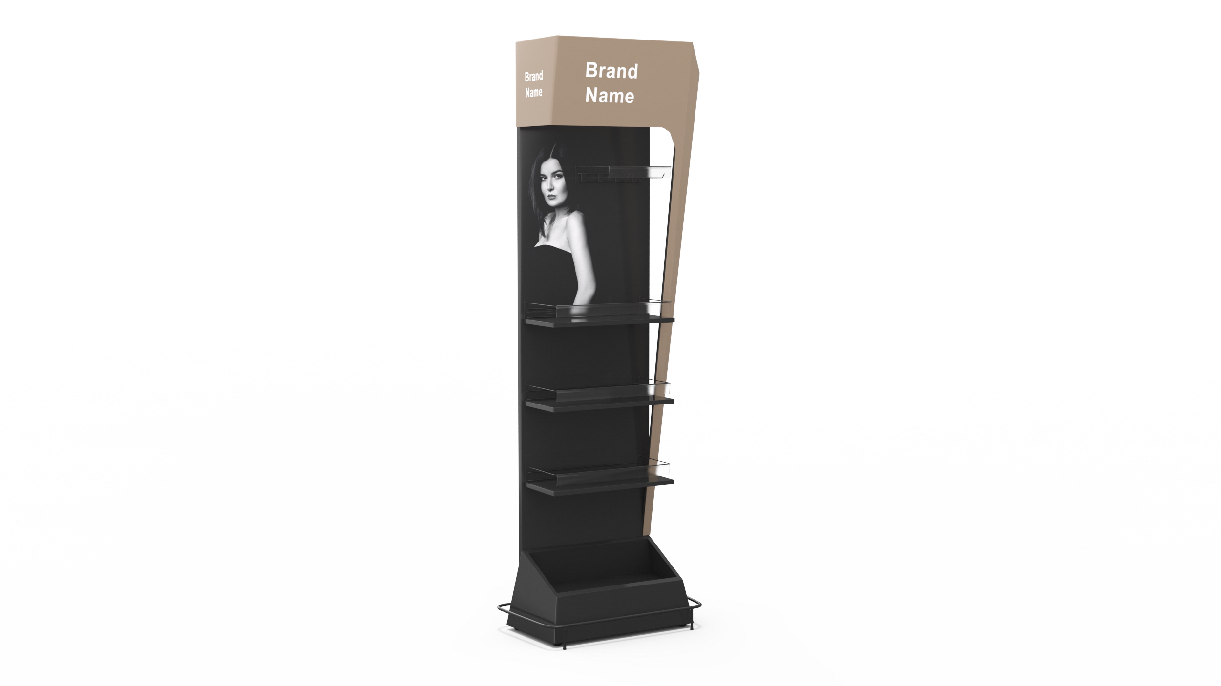 3D Black Stackable Display Stand Mockup