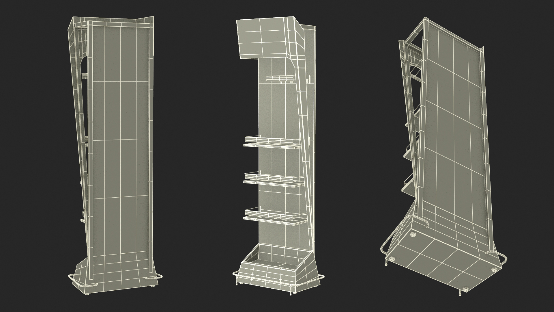 3D Black Stackable Display Stand Mockup