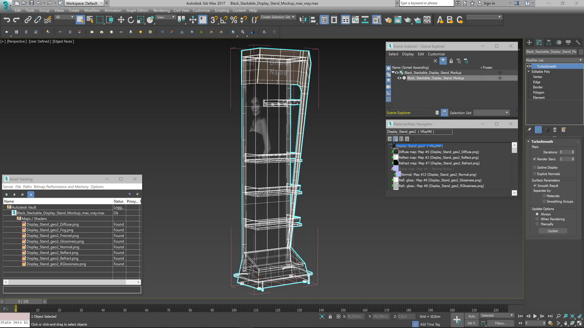 3D Black Stackable Display Stand Mockup