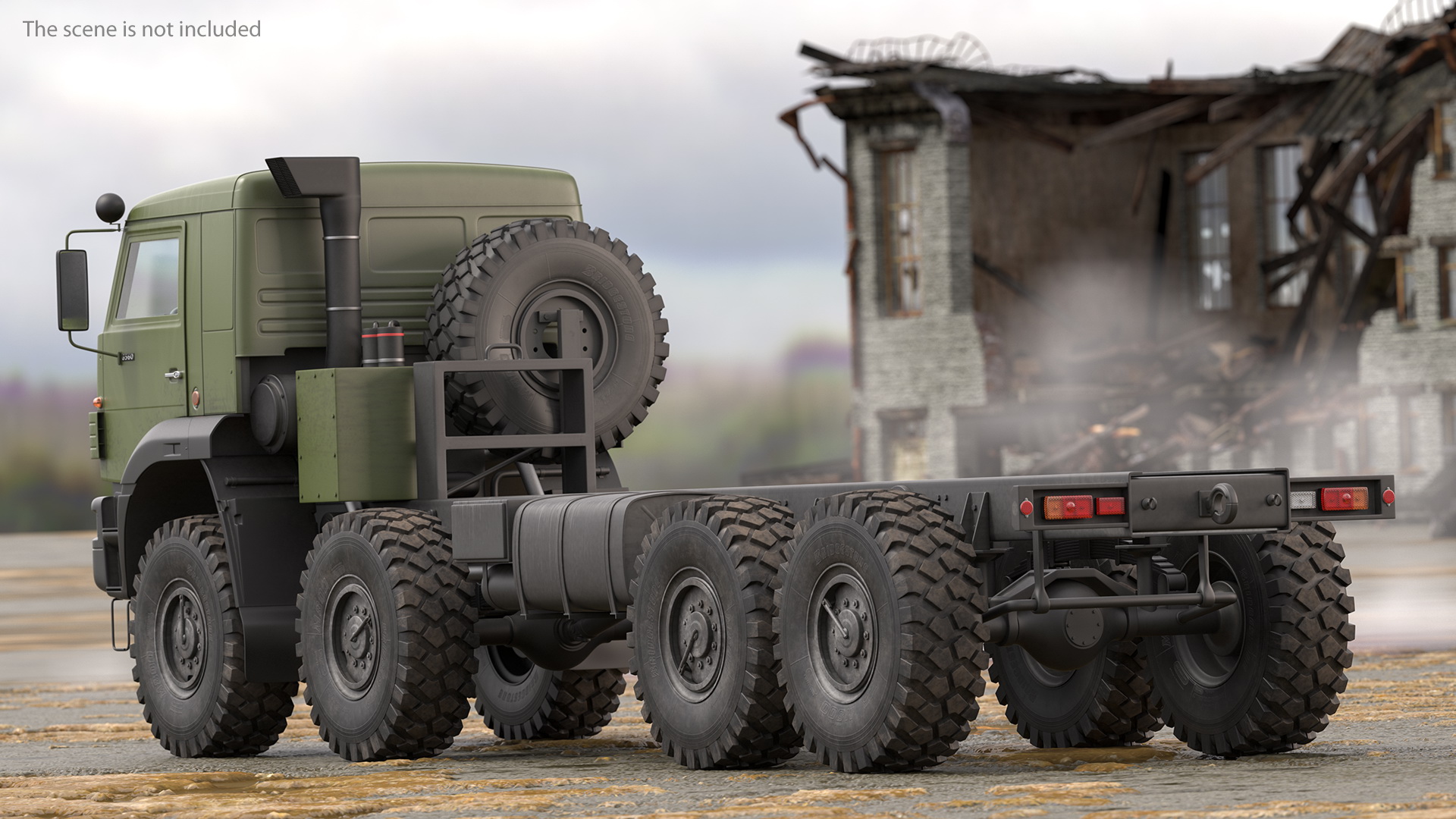 Kamaz 6350 8x8 Military Truck Chassis 3D