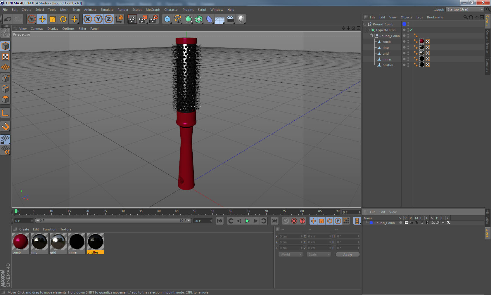 3D model Round Comb