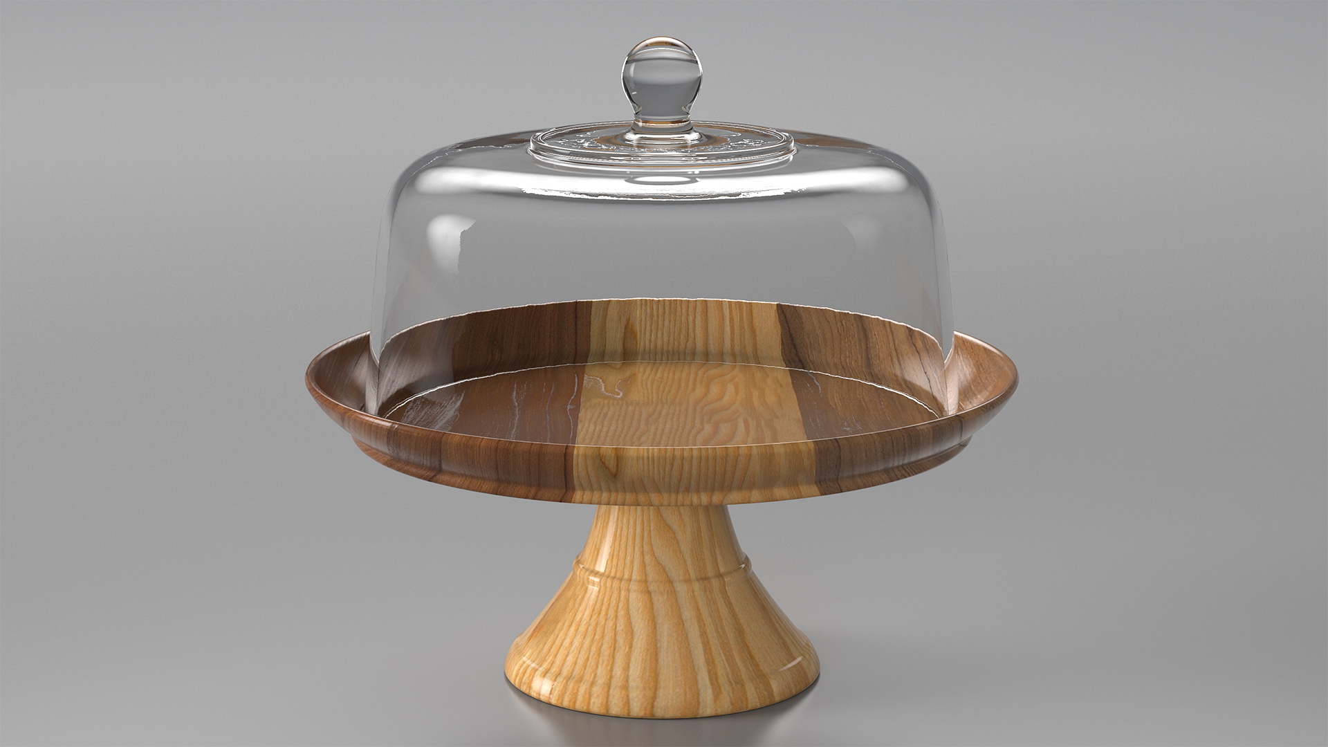 Cake Stand Wooden with Donuts 3D model