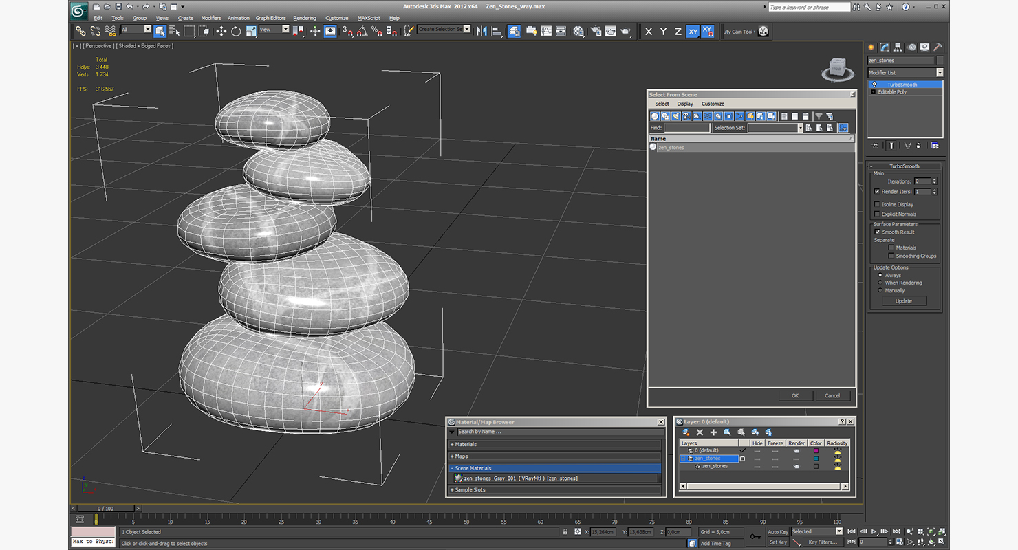 3D model Zen Stones