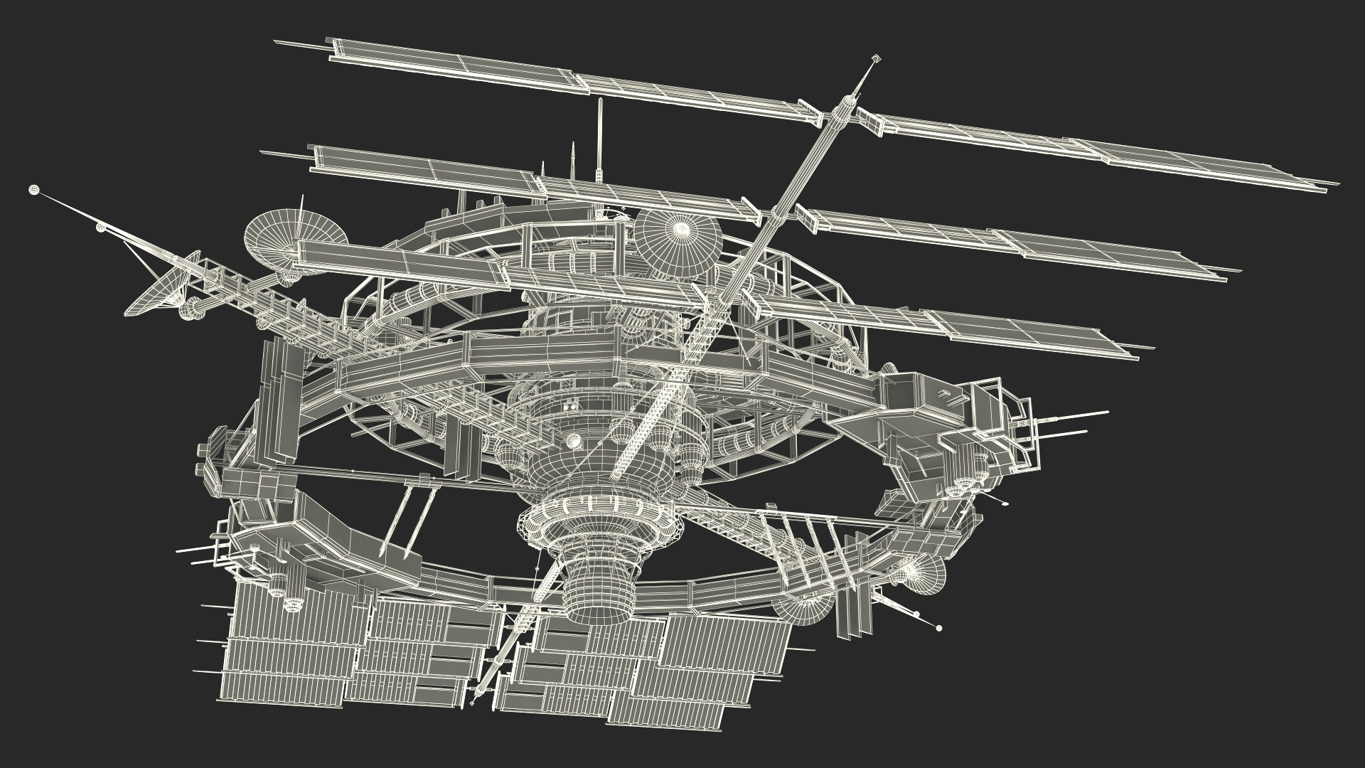 Futuristic Space Station Orbiting Earth 3D model