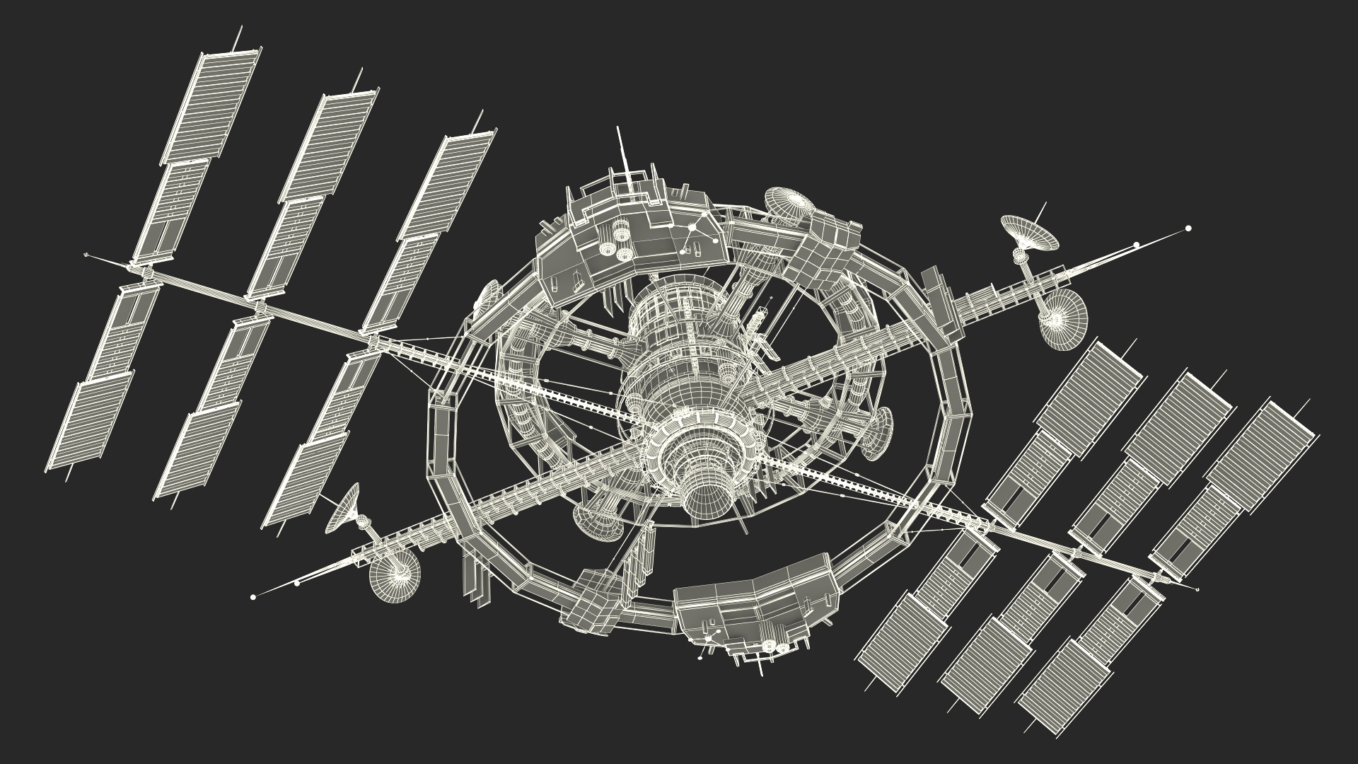 Futuristic Space Station Orbiting Earth 3D model