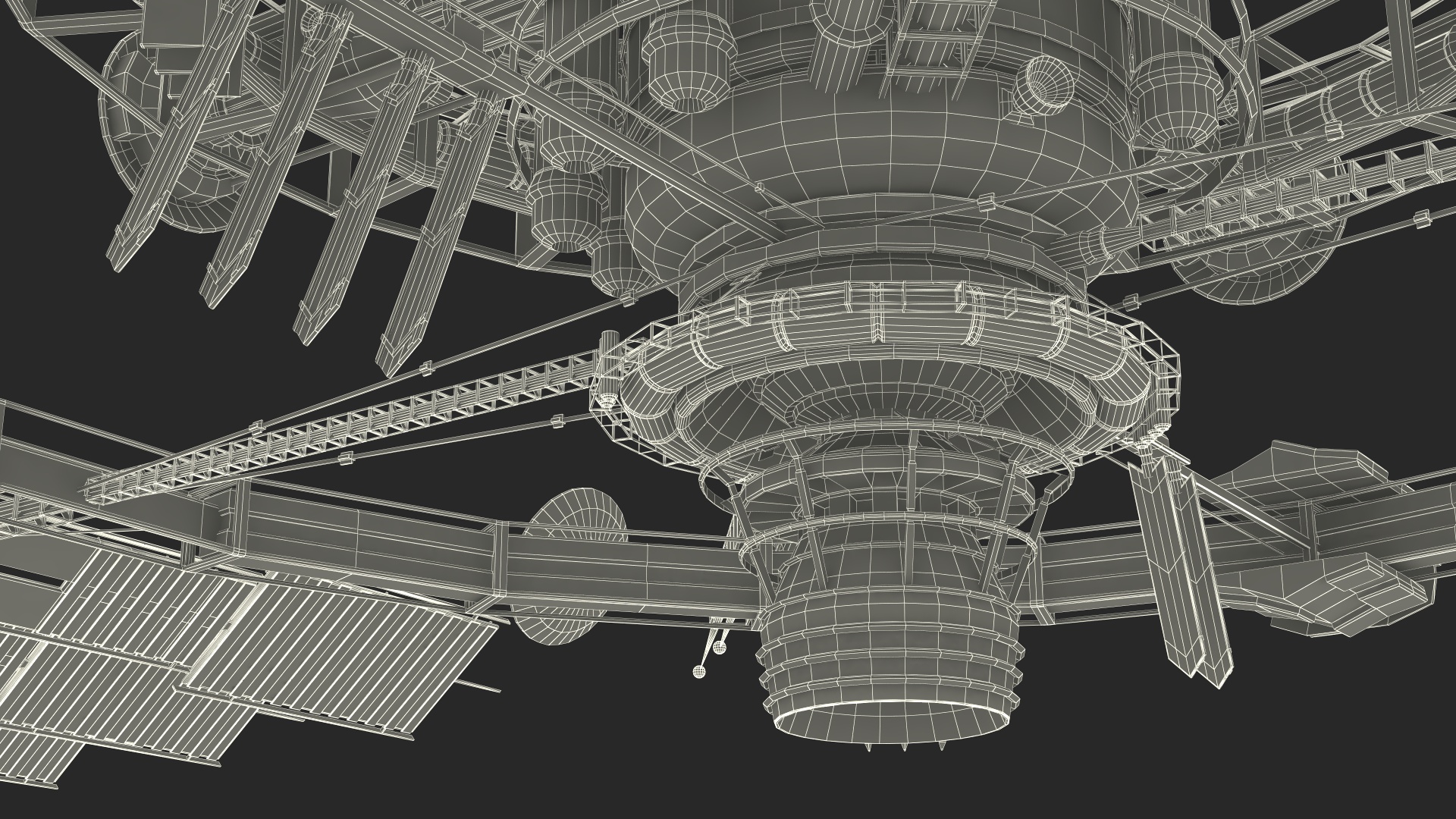 Futuristic Space Station Orbiting Earth 3D model