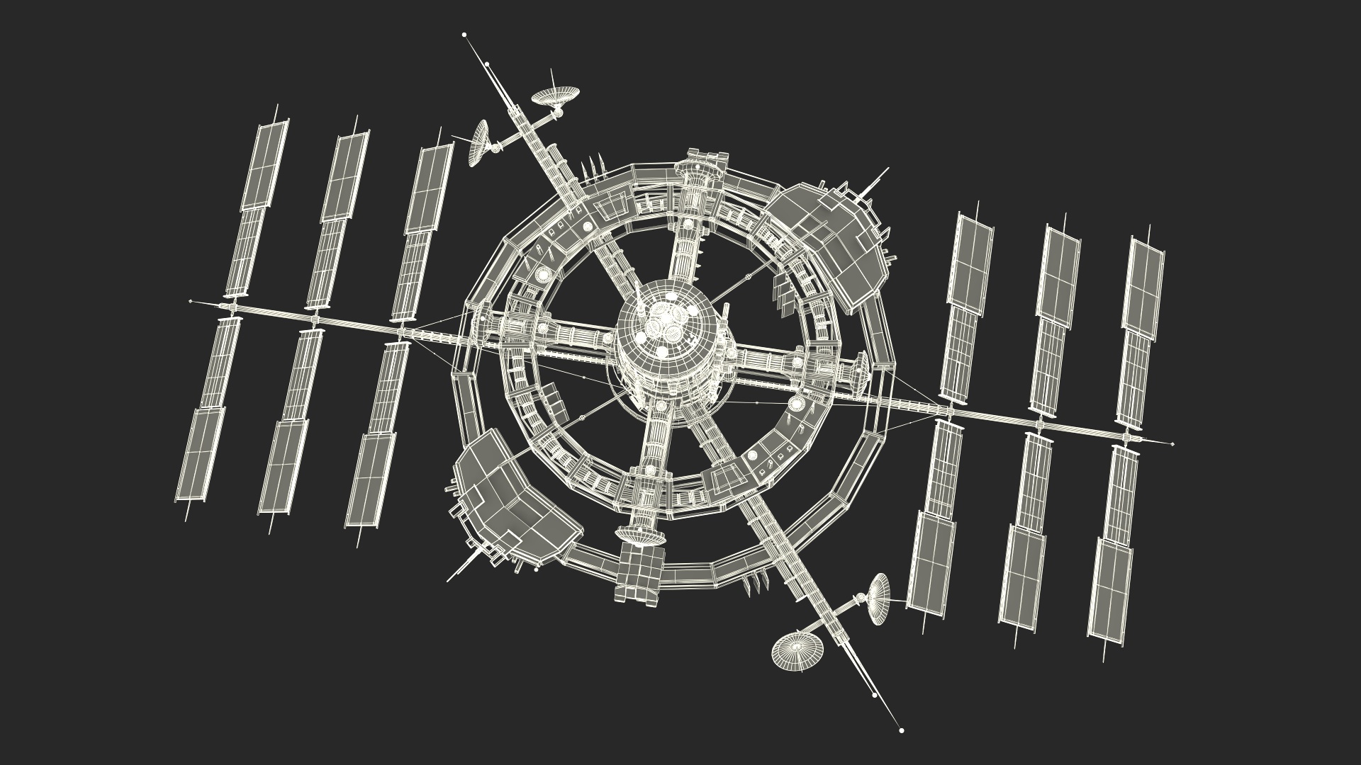 Futuristic Space Station Orbiting Earth 3D model