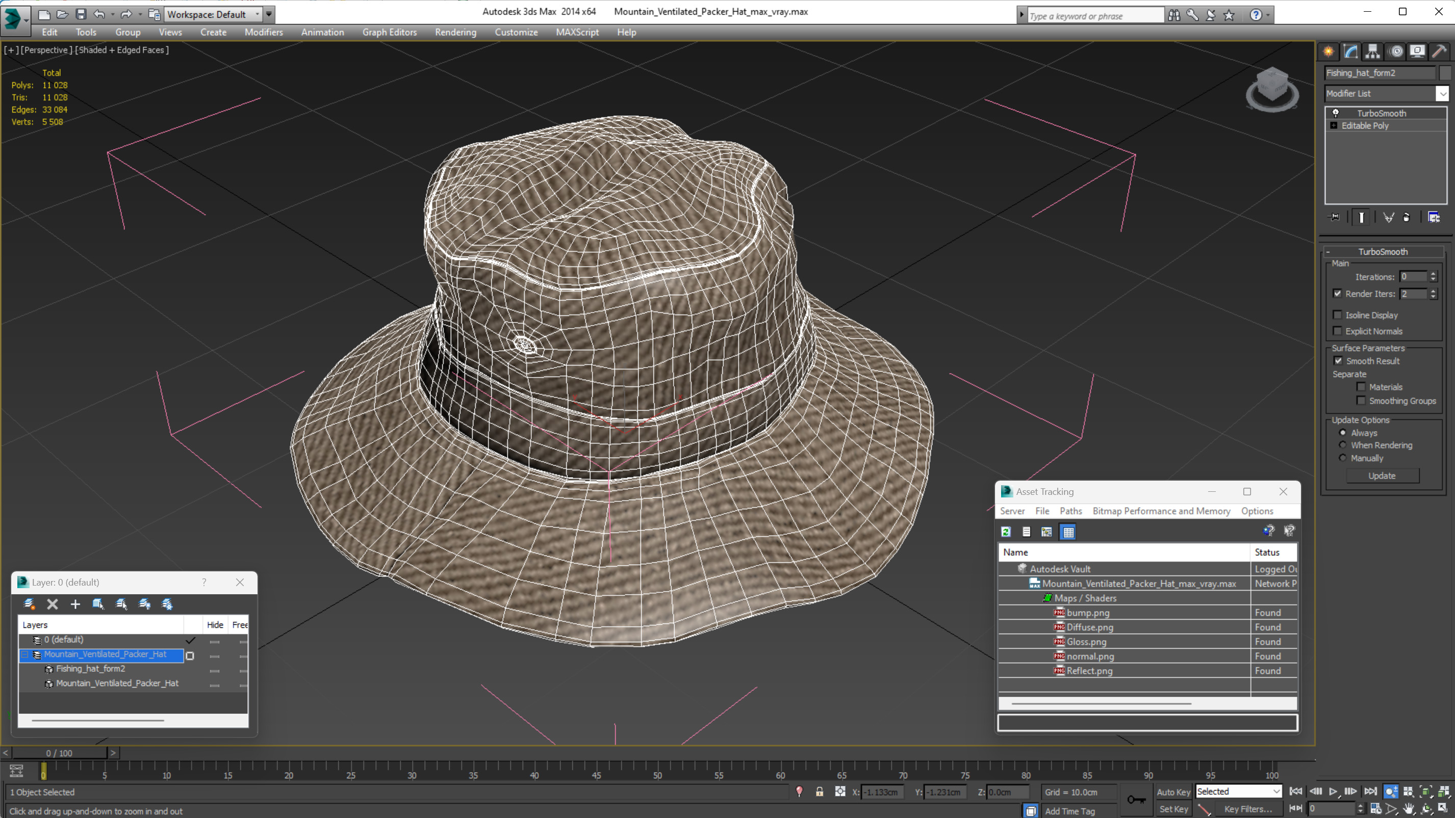 3D model Mountain Ventilated Packer Hat