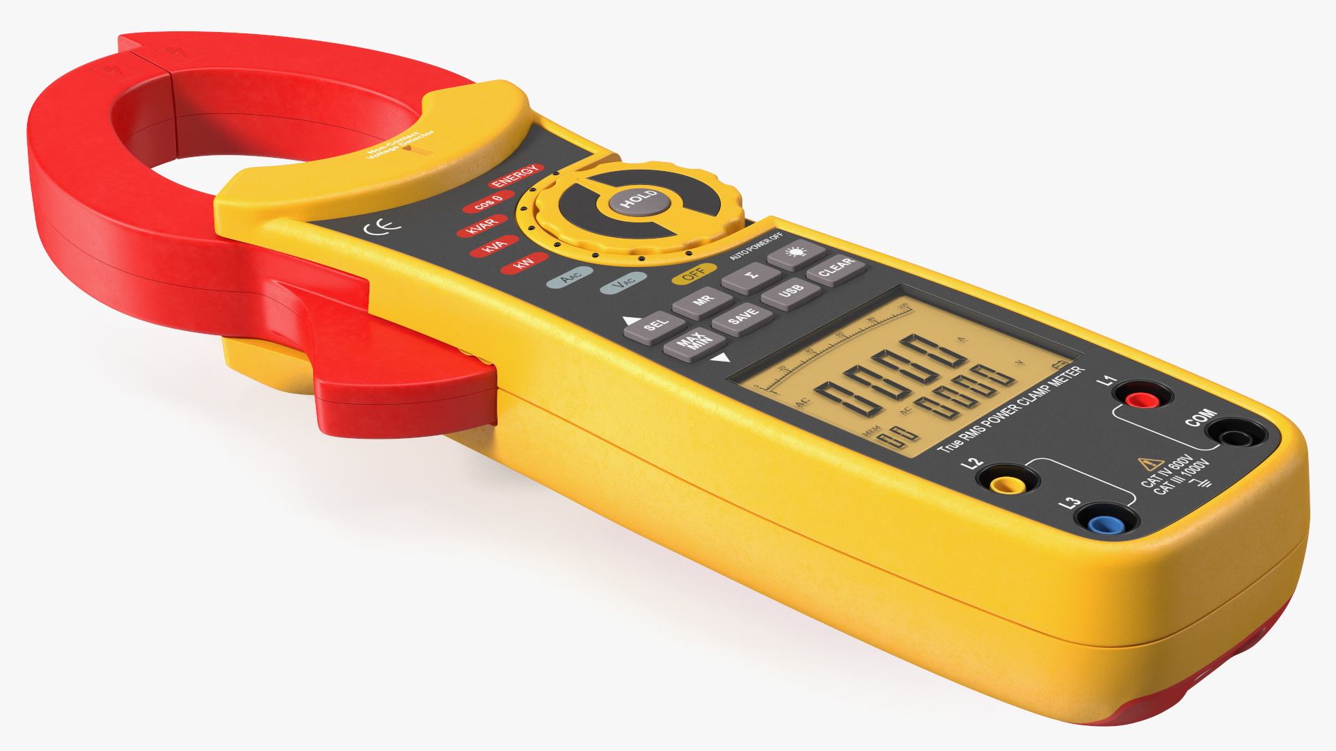 Clamp Digital Wattmeter CEM Yellow 3D model