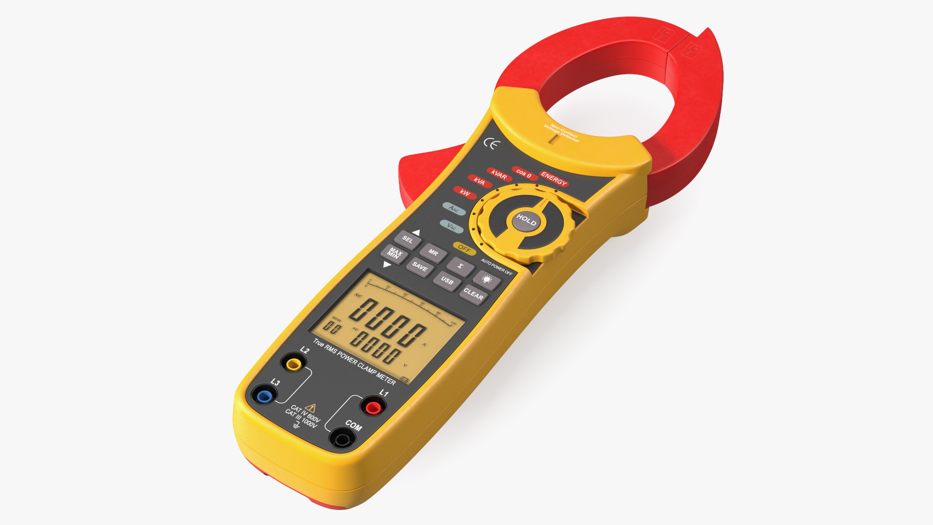 Clamp Digital Wattmeter CEM Yellow 3D model