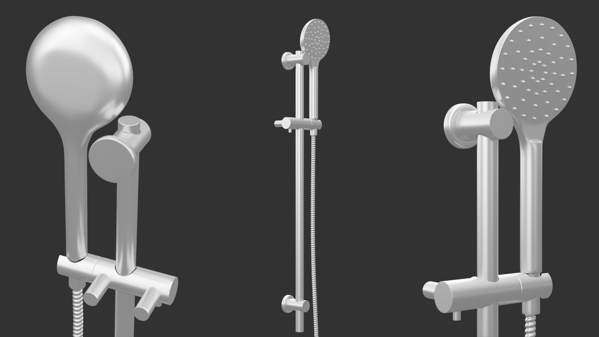 Wall Mount Hand Shower Silver 3D model