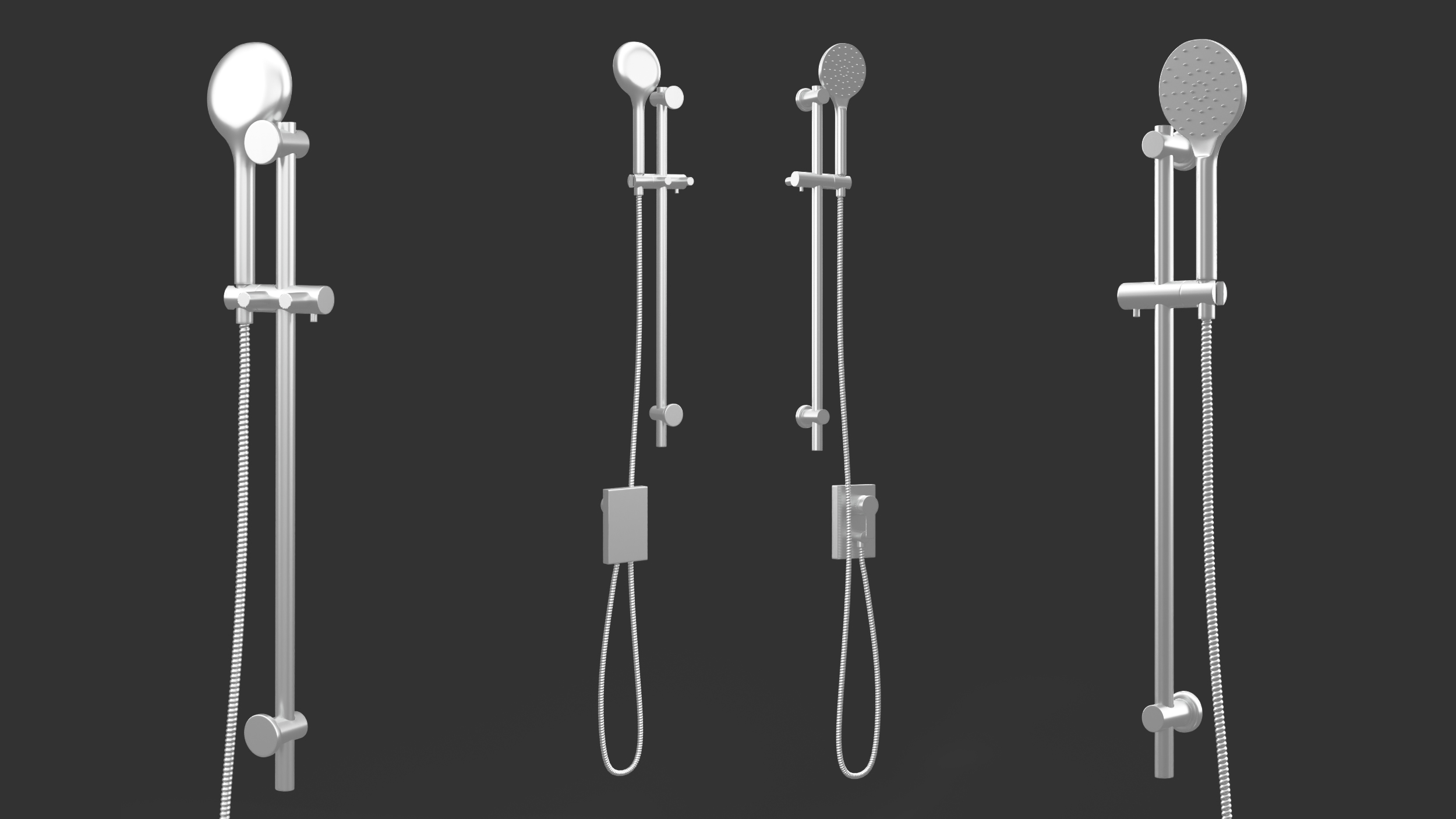 Wall Mount Hand Shower Silver 3D model