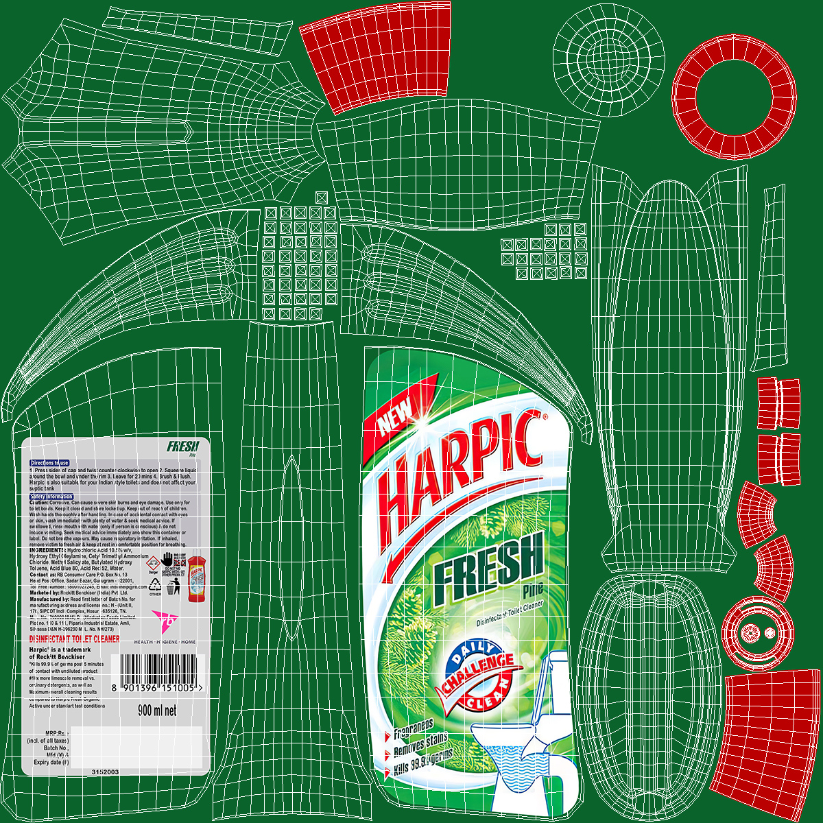 Harpic Green Toilet Cleaner 3D