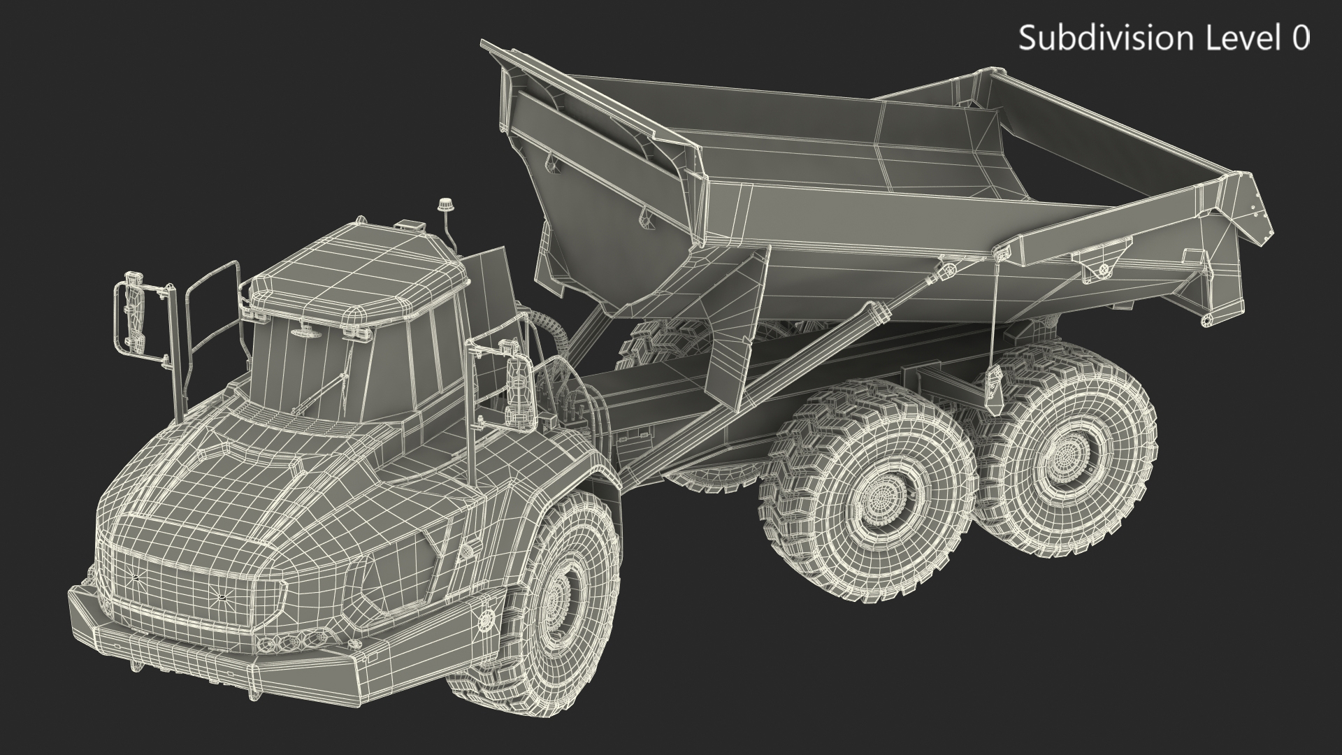 3D model Articulated Dump Truck Dirty Rigged