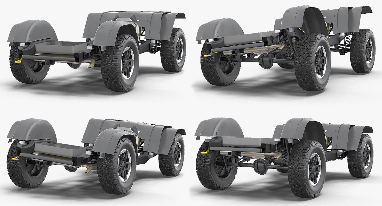 3D 4x4 Chassis Rigged model