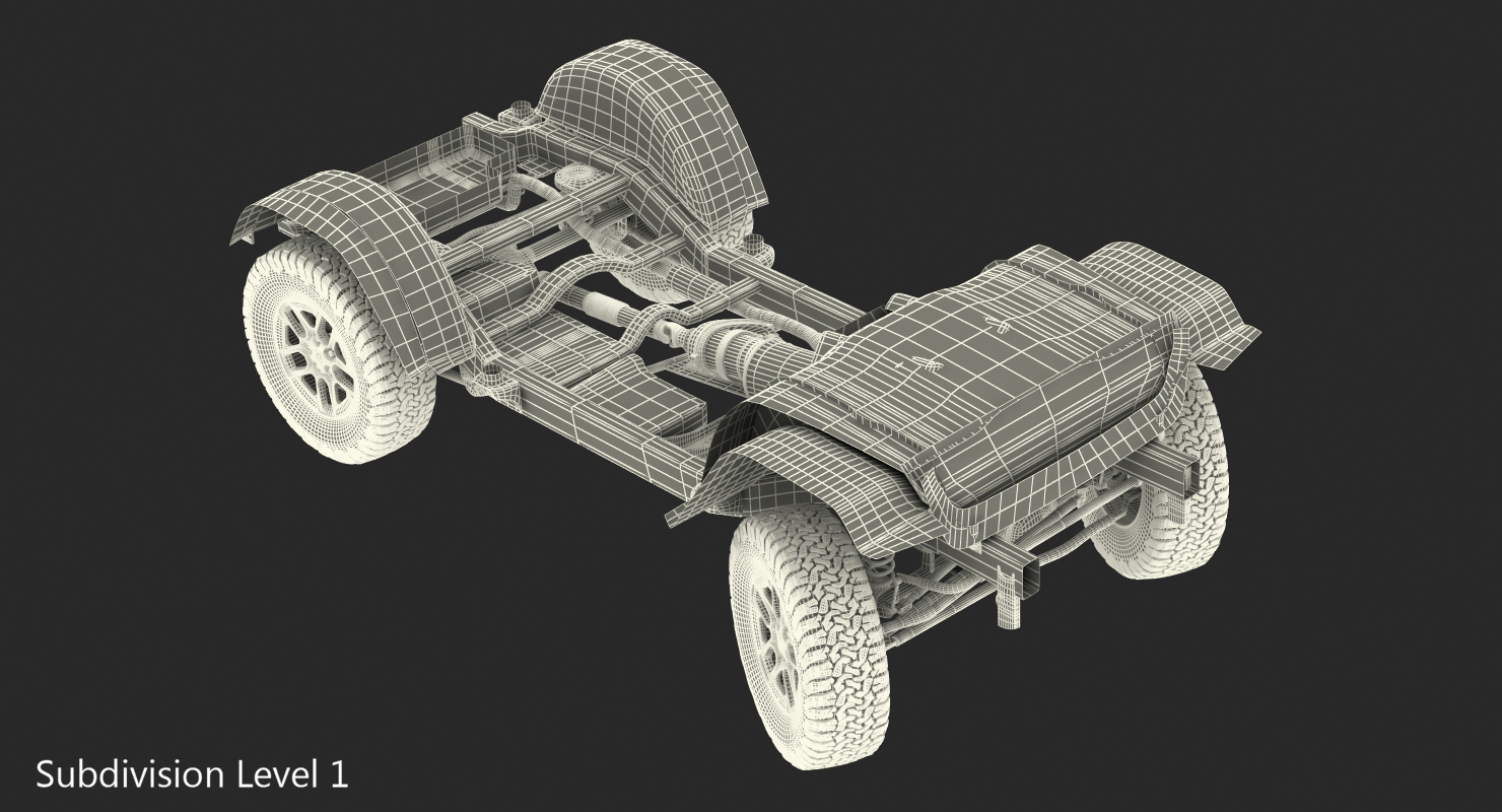 3D 4x4 Chassis Rigged model