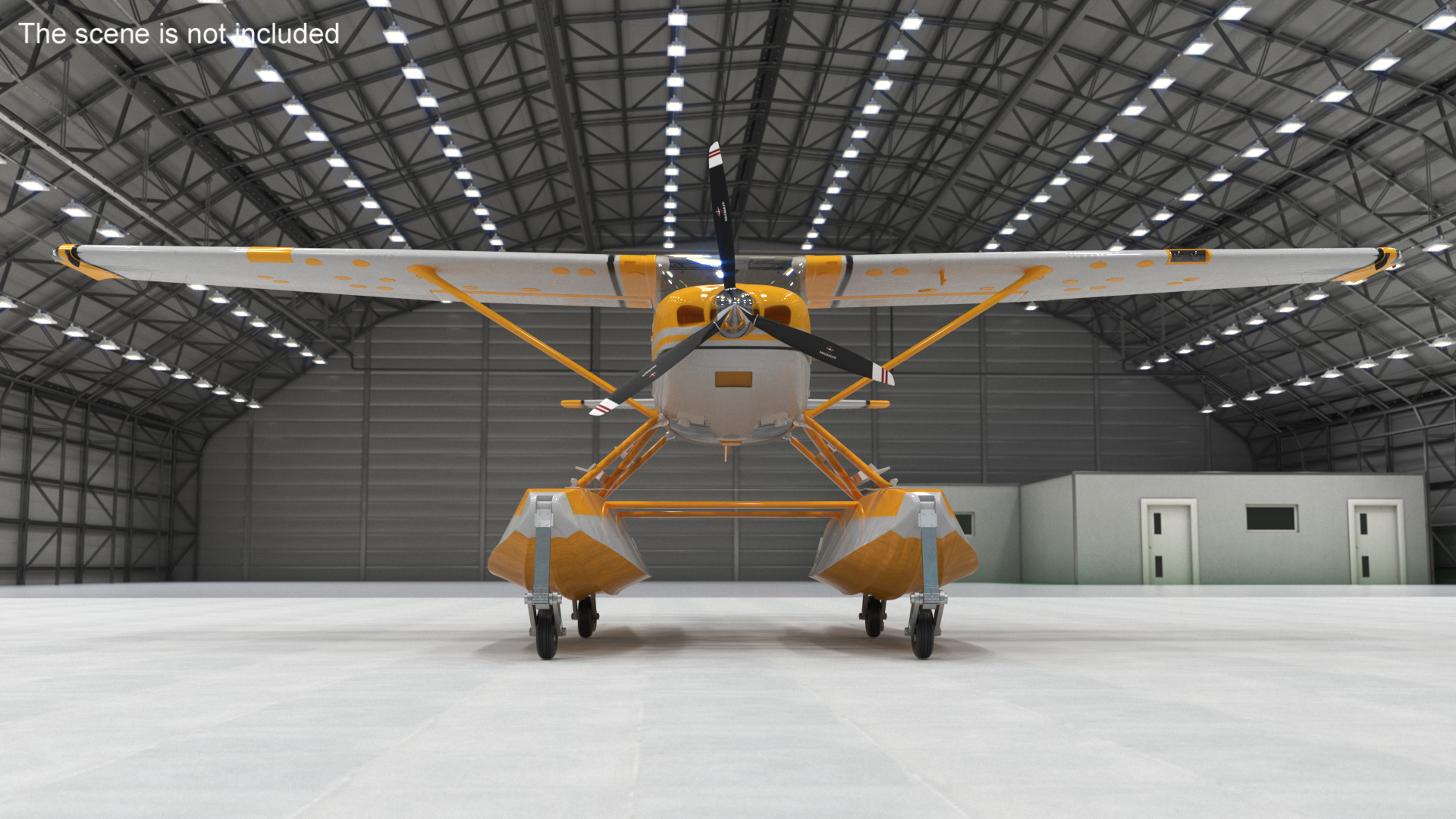 Cessna 182 Skylane Seaplane with Floats 3D model