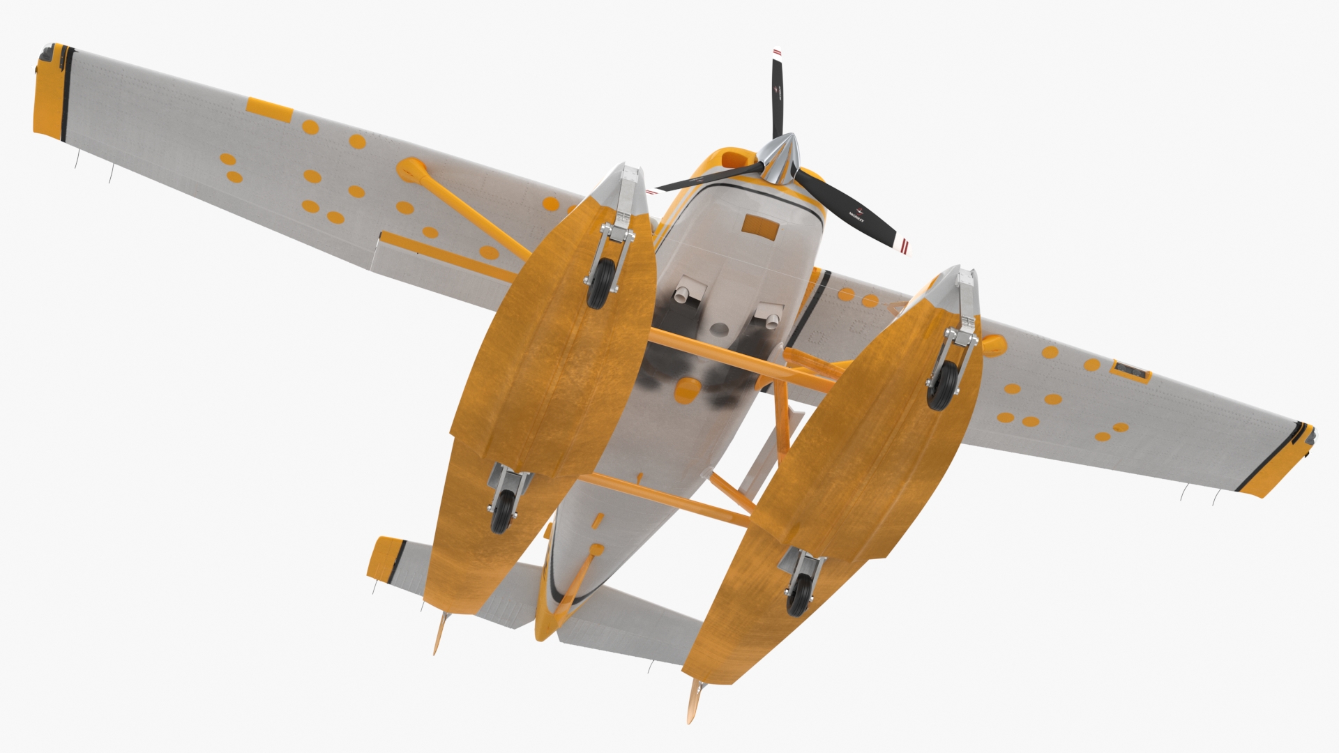 Cessna 182 Skylane Seaplane with Floats 3D model