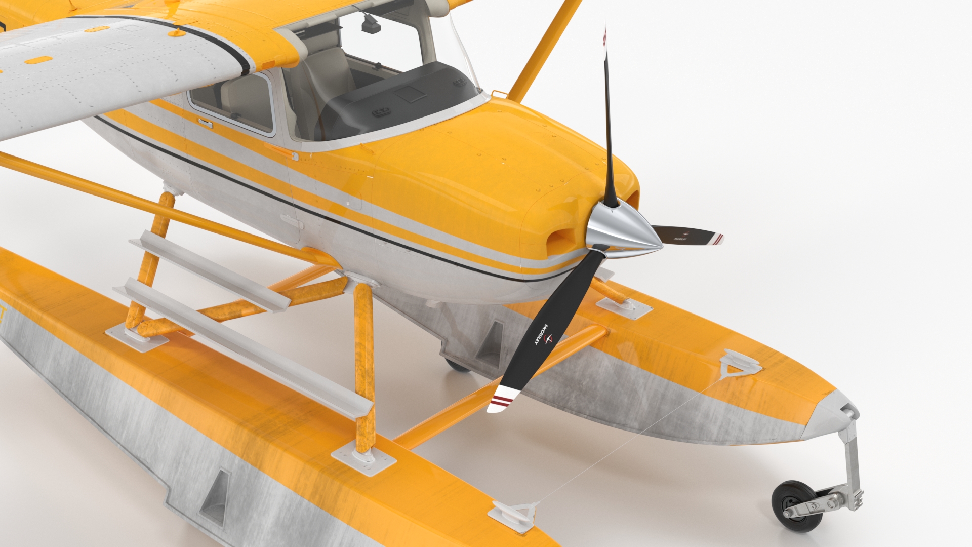 Cessna 182 Skylane Seaplane with Floats 3D model