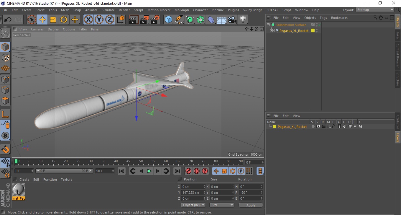 Pegasus XL Rocket 3D