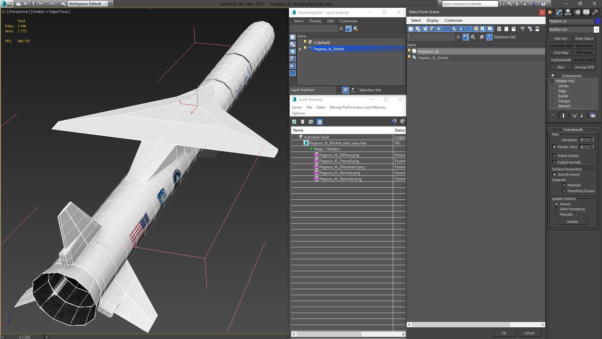 Pegasus XL Rocket 3D