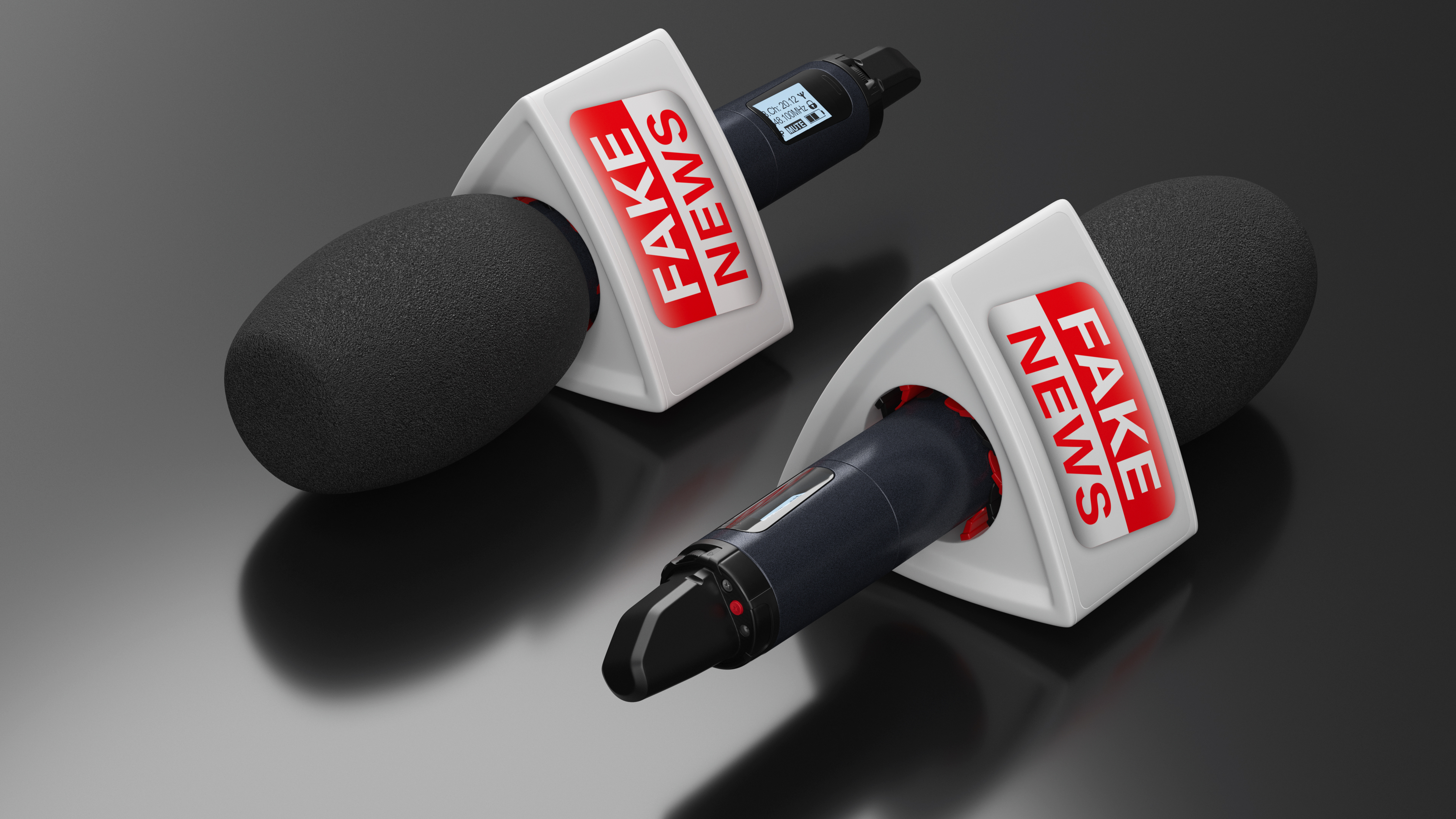 3D model Fake News Handheld Microphone Triangular