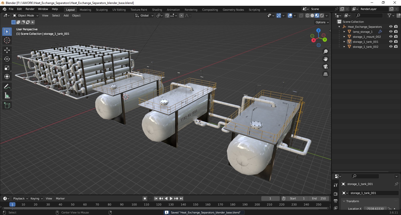 Heat Exchange Separators 3D model