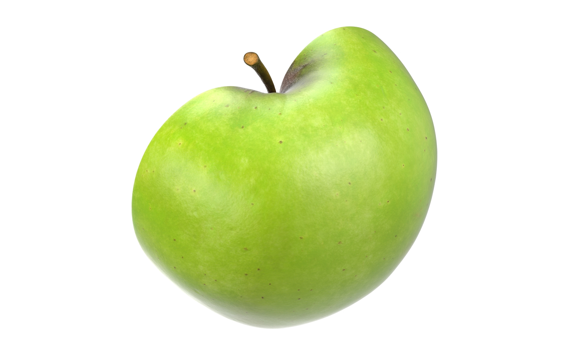 3D Half Sliced Green Apple model