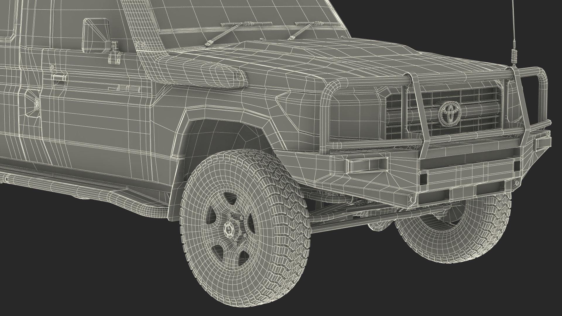 Toyota SUV with Fire Fighting Trailer Rigged 3D model