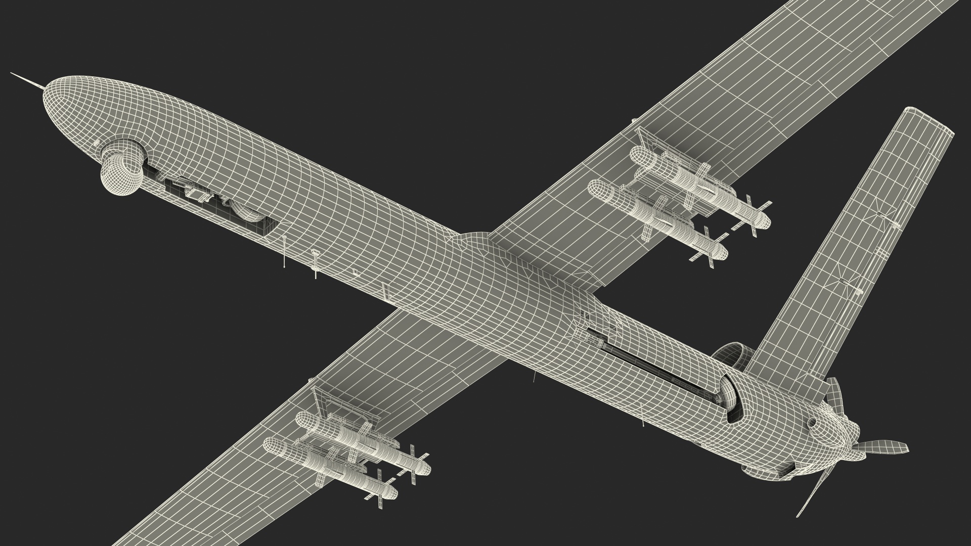 3D Unmanned Combat Drone Rigged model