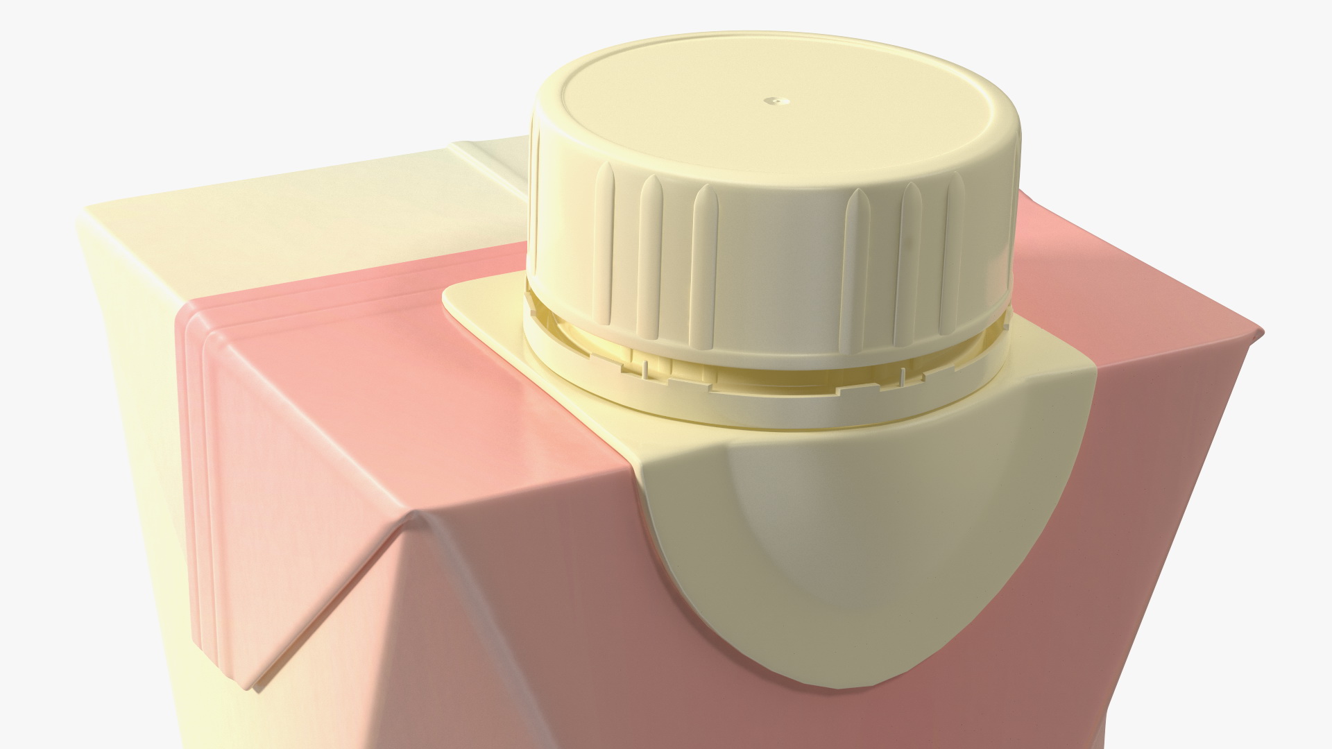 3D Mockup Small Aseptic Carton with Cap Pink