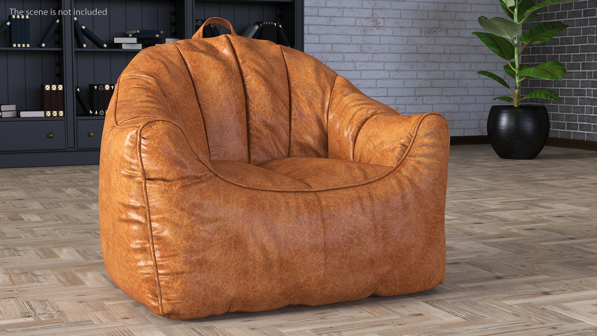 3D model Hug Bean Bag Armchair Brown Leather