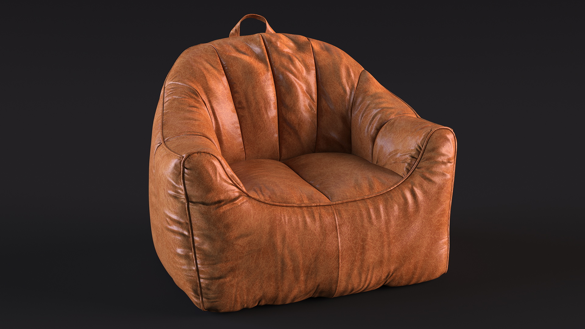 3D model Hug Bean Bag Armchair Brown Leather