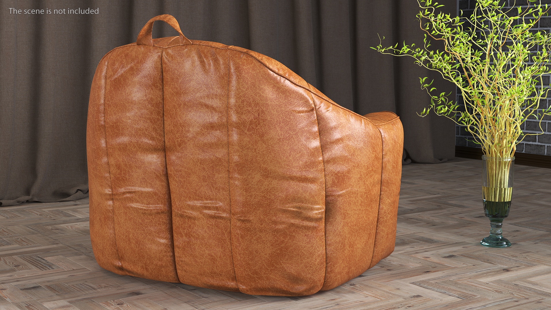 3D model Hug Bean Bag Armchair Brown Leather