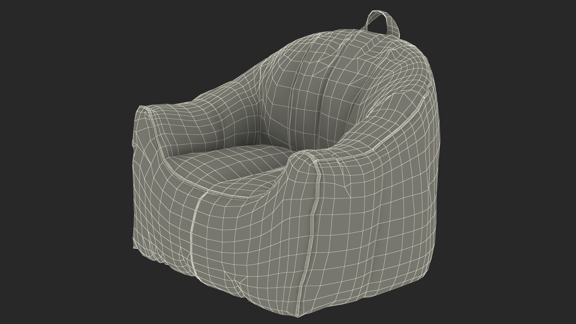 3D model Hug Bean Bag Armchair Brown Leather