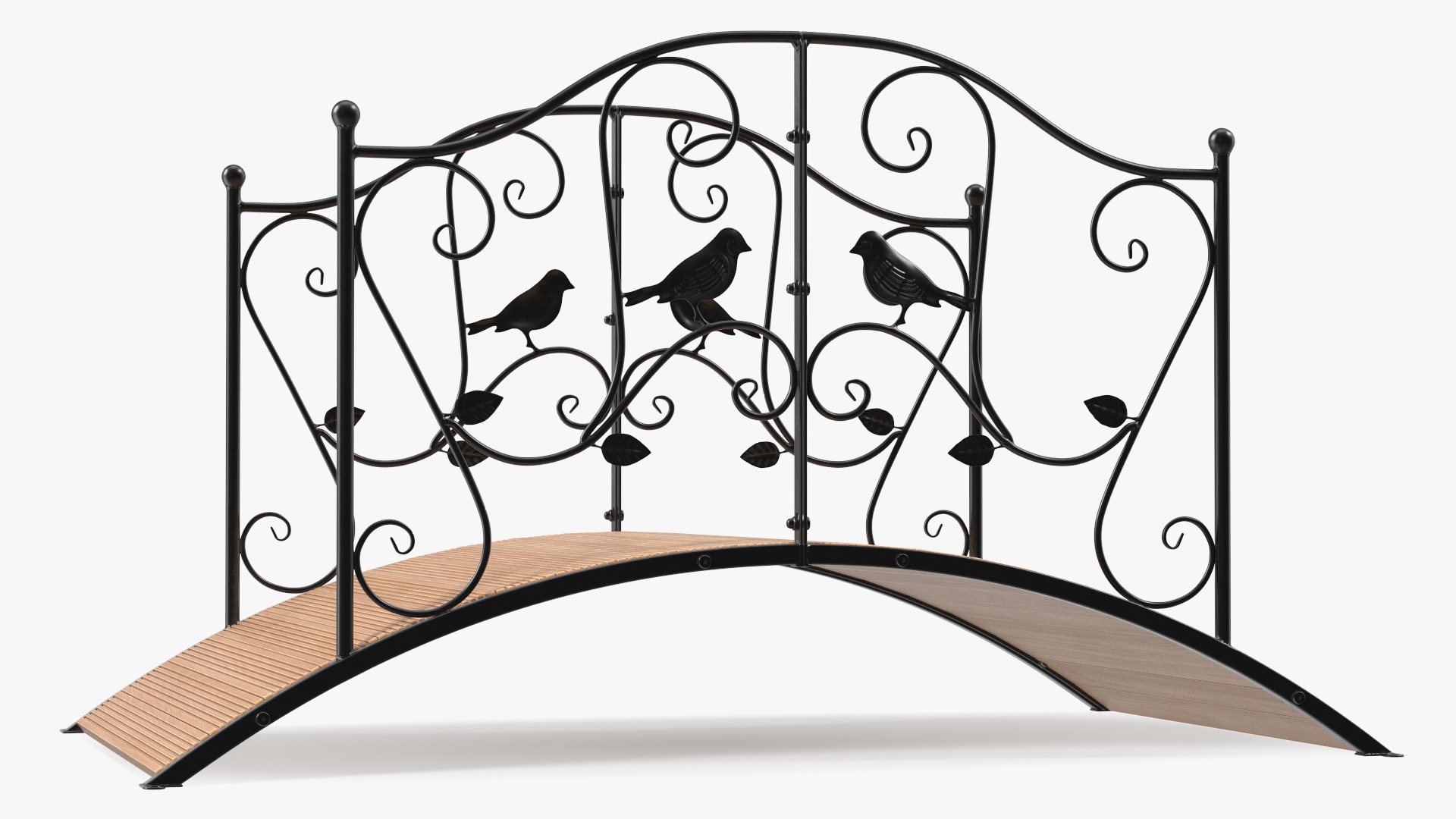 3D model Decorative Iron Garden Bridge Black