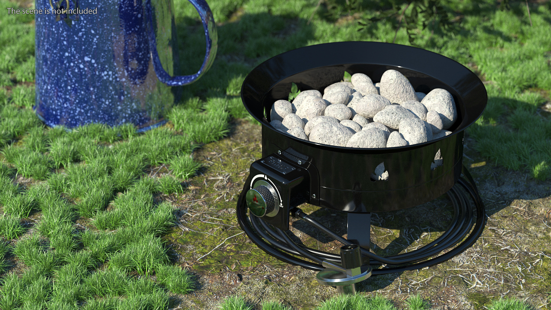 3D Outland Living Firebowl Propane Fire Pit with Rocks